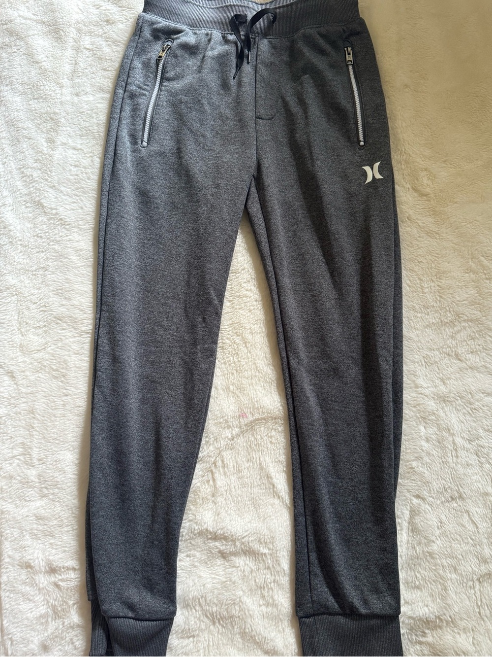 Hurley Kids Dark Gray Jogger Sweatpants with Zip Pockets